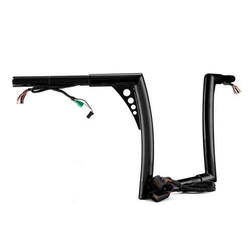 12" Rise Pre-Wired Flat Bar Handlebar For Harley 2008-2013 Davidson Road Gl