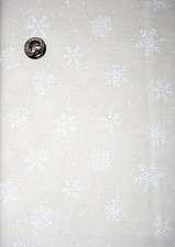Christmas Fabric Snowflake Toss White Feeling Frosty Cotton Blank Textiles Yard