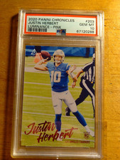 JUSTIN HERBERT CHARGERS OREGON 2020 LUMINANCE PINK #203 ROOKIE NICE! RC PSA 10