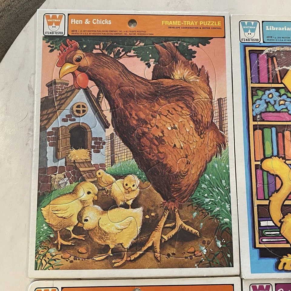 Lote vintage de 6 quebra-cabeças de bandeja Whitman Frame Disney Mickey Sesame Street Tweety - Imagem 3 de 4