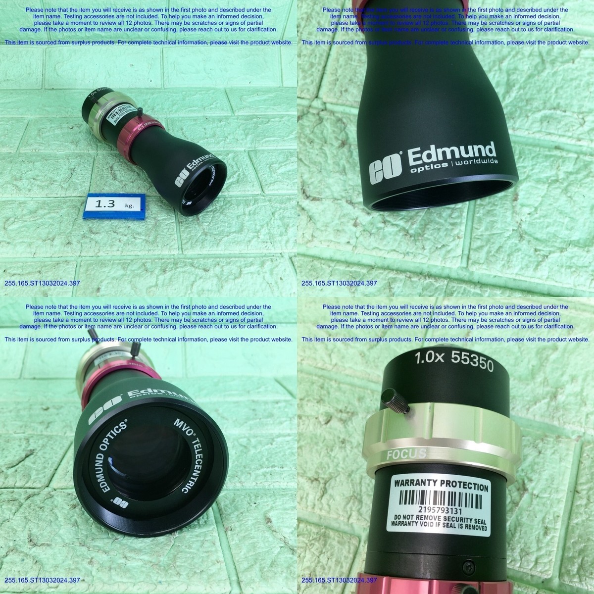 中古 EDMUND OPTICS 1X TELECENTRIC 55350/IRIS (R51031AUC059 中古 EDMUND OPTICS 1X TELECENTRIC 55350/IRIS (R51031AUC059