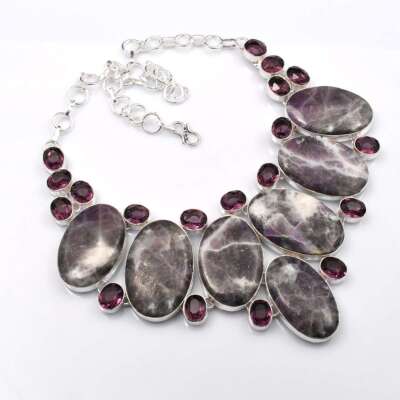 Amethyst Gemstone Handmade Big Necklace Jewelry 116 Gms LV-1306