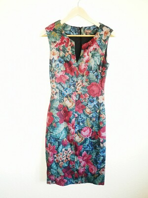 Phase Eight Size 10 Floral Tapestry Style Dress UK