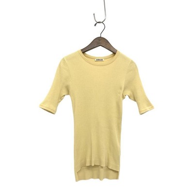 Auralee Athlete High Gauge Rib Knit Tee Cut Saw Crew Neck T -Shirt  