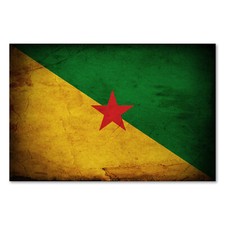 Postereck 0363 Poster Tela Vintage Bandiera, Bandiera Guyana Francese Cayenne