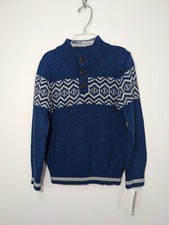  40 NWT Oshkosh B'gosh Blue Sweater Boys Cotton Geometric Size 5