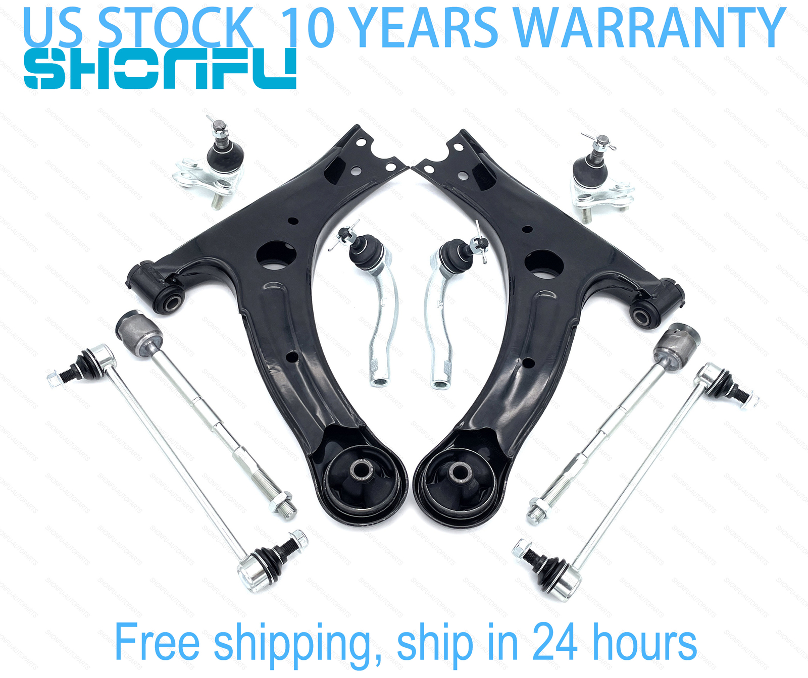 Front Lower Control Arm w/ Ball Joint Tierod Sway Bar for 2003-08 Toyota Corolla