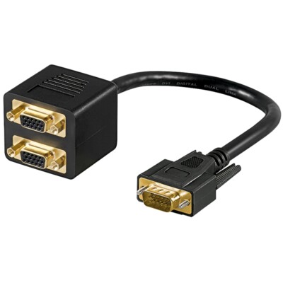 SVGA-Y-Adapter SVGA-Stecker an 2x SVGA-Buchse
