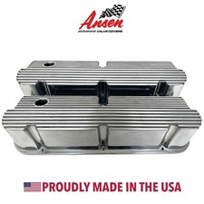 Ford Small Block Pentroof All Finned Valve Covers - Polished - Ansen Usa