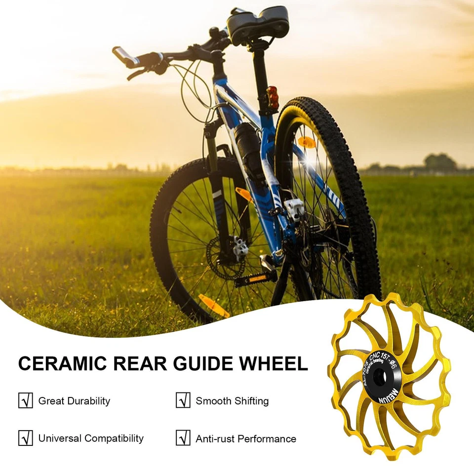 Polia de cerâmica para bicicleta desviador traseiro 14T 15T 16T guia rolamento roda jóquei - Imagem 2 de 4