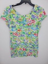 Jonathan Martin Vintage Dress Womens 12 Hawaiian Tropical Short Sleeve Sheath