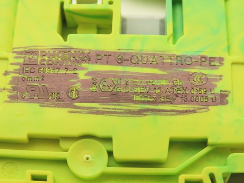 Phoenix Contact PT 6-QUATTRO-PE Terminal Block 4 Wire Ground 6mm² Lot of 14 - Picture 2 of 9
