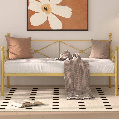 VECELO Twin Size Daybed Frame Metal Sofa Bed Steel Slat Support for Living Room - Picture 5 of 24