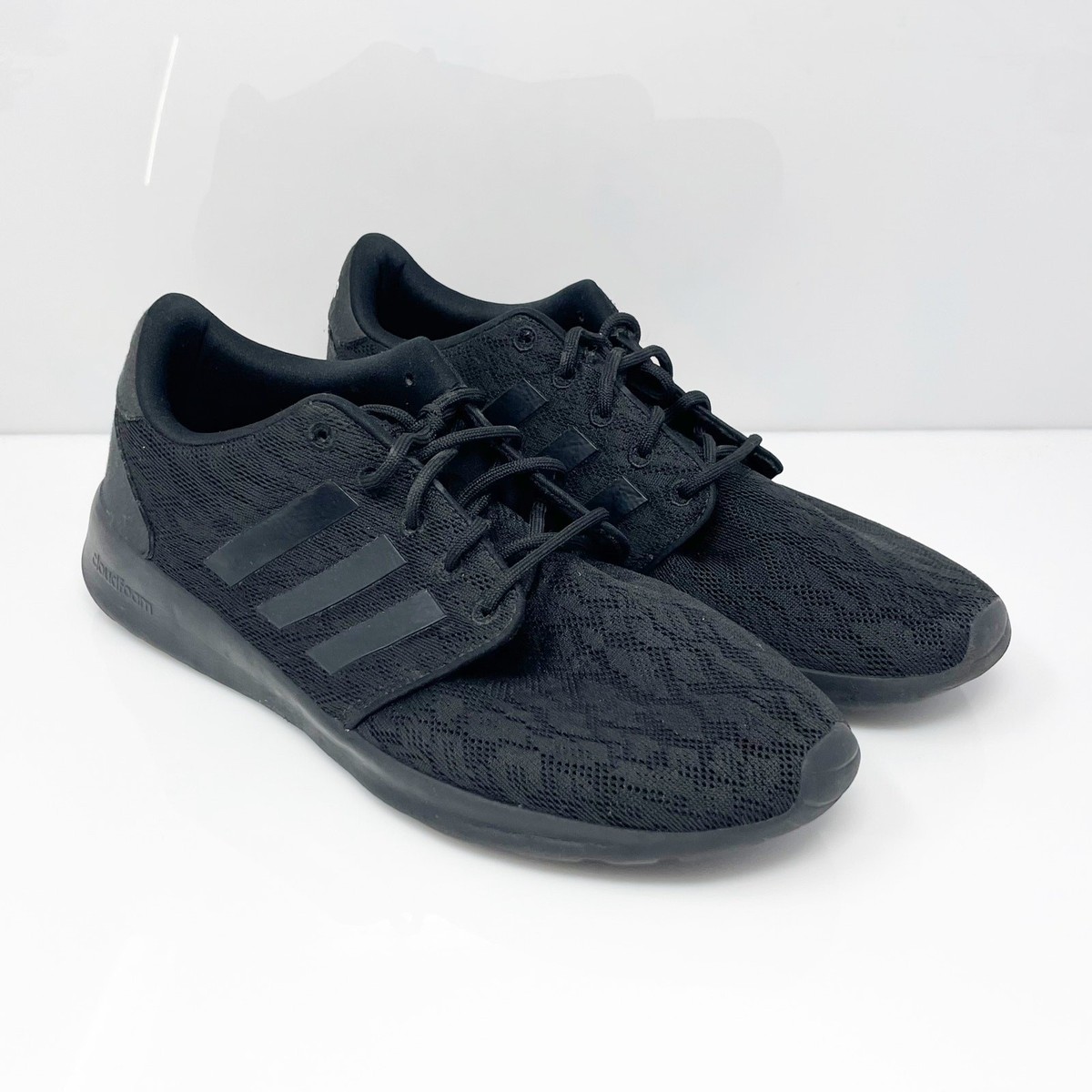 Adidas Womens Cloudfoam QT Racer B28139 Black Running Shoes Sneakers Size