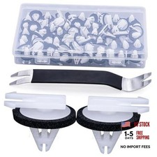 50pcs Body Side Moulding Clips - Auto Trim Panel Remover - Black Steel Clips
