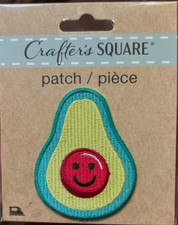 Avocado Smiley Faced Iron-On Patch, Crafter's Square Brand