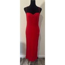 Reformation Formosa Ruched Ribbed Stretch Midi Dress In Red Size XL