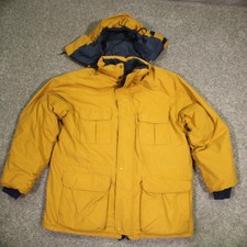 Vintage Eddie Bauer Ridge Line Gore-Tex Goose Down Jacket Mens Large Yellow Coat