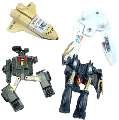 Vintage Transformers Gobots Figure Lot Shuttle Spaceship Jeep Parts Repair AS IS
