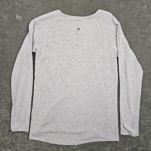Lululemon Athletica Shirt Womens Heather Gray Long Sleeve Raglan Scoop Neck Yoga