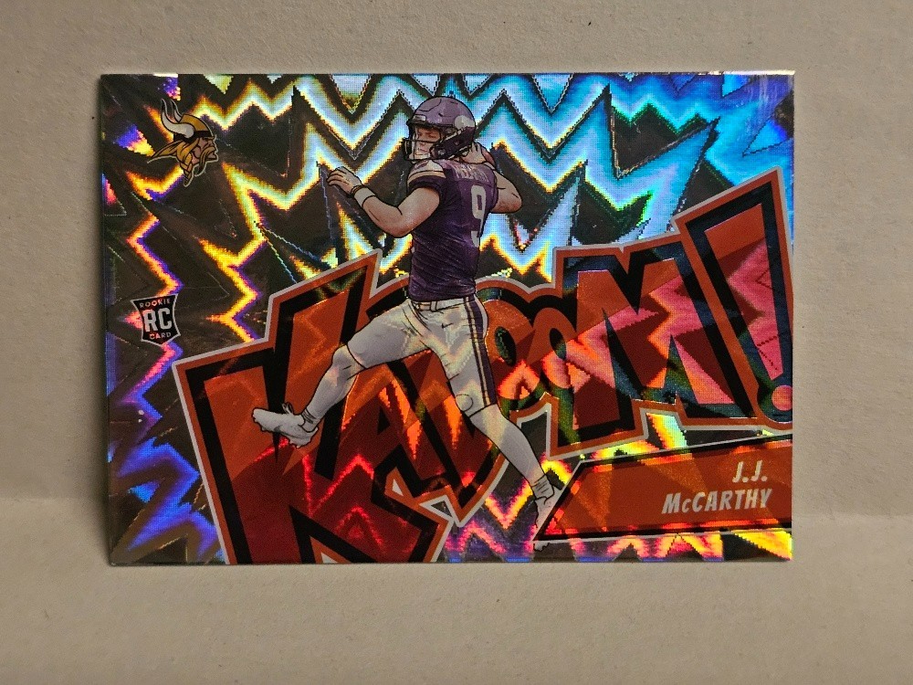 JJ MCCARTHY HORIZONTAL KABOOM! 2024 ABSOLUTE ROOKIE VIKINGS J.J. CLEAN SEE PICS!