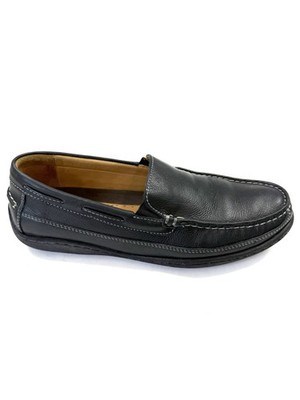 Johnston & Murphy Cort Moc Toe Venetian Dress Casual Shoe 9 Black Tan Full Grain