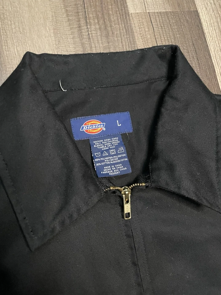 Vintage Dickies Black Work Jacket 90s Sz L - Image 3 of 4