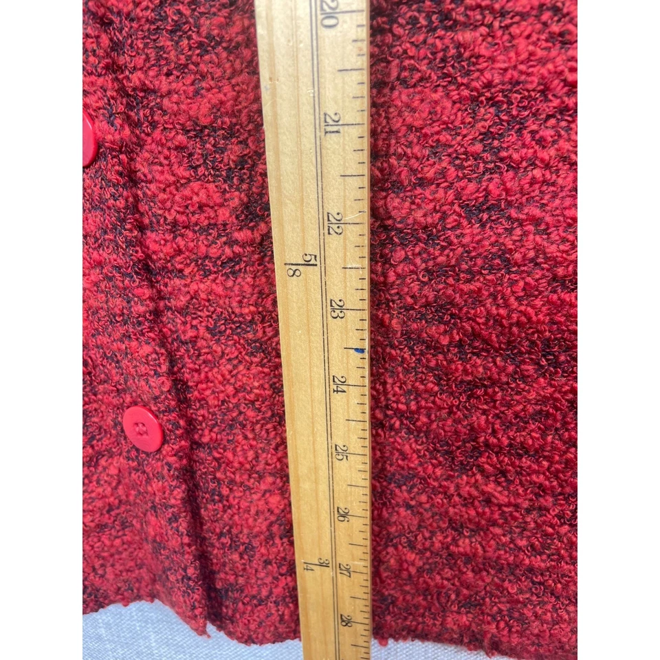 Cárdigan suéter para mujer DONCASTER rojo texturizado mezcla de lana merino botón delantero L Foto 4 de 4