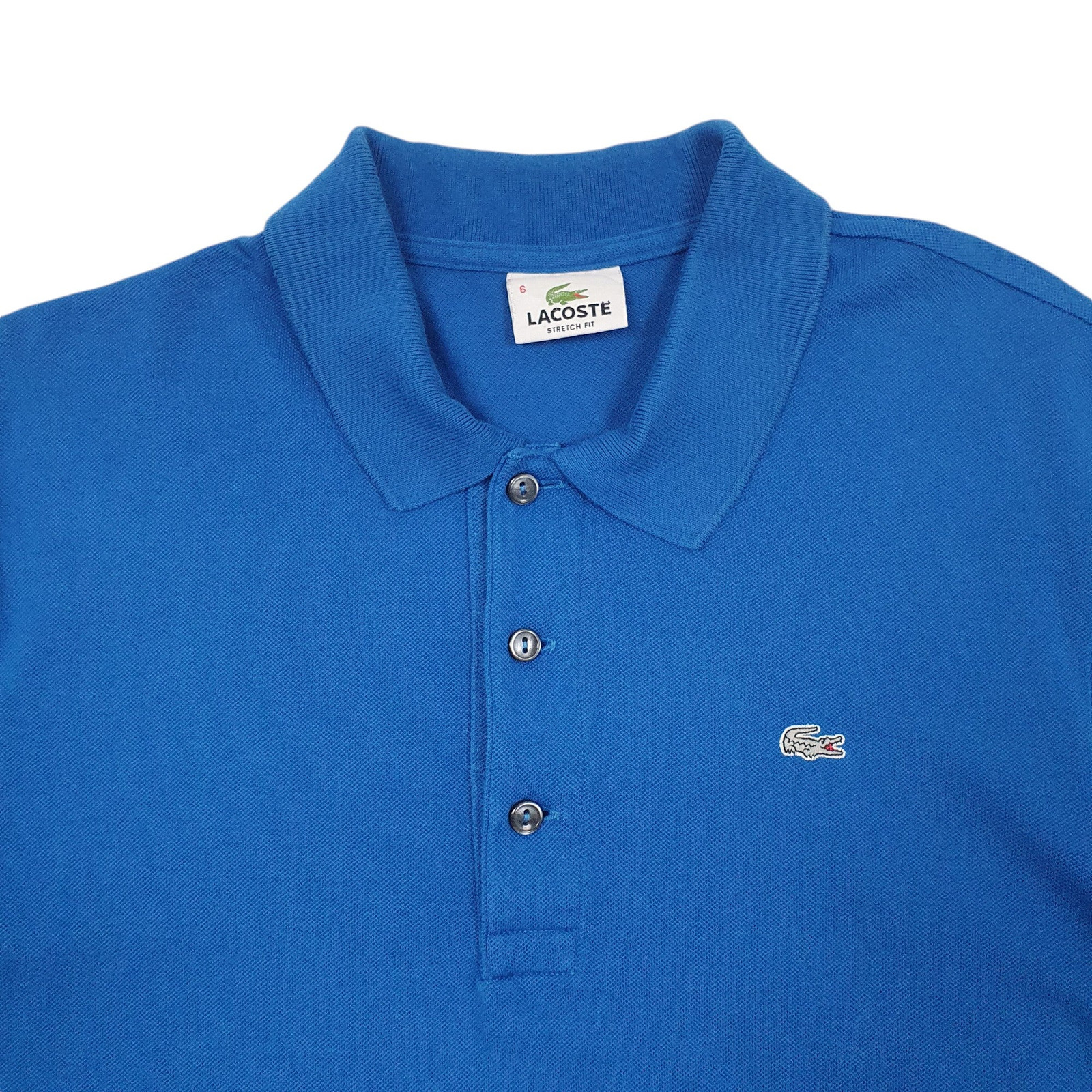 LACOSTE Blue Polo Shirt Short Sleeve Cotton Mens L image 3