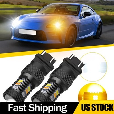 2/4X 3156 3457 3057 LED Bulb For Amber Turn Signal and White DRL Parking Light