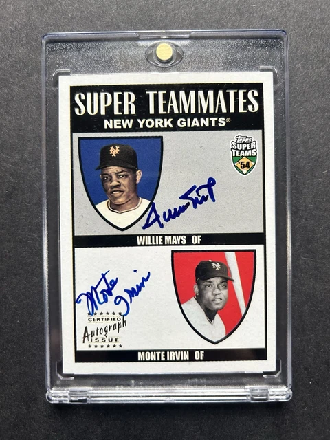 Willie Mays Monte Irvin 2002 Topps 1954 Giants Super Teammates Auto Autogramm