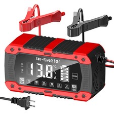 12A Smart Car Battery Charger, 12V/24V Automatic Battery Maintainer  Desulfa...