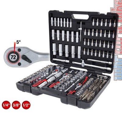 KS Tools Socket Set Socket Box 1/4'' 3/8'' 1/2'' 195 Piece Ratchet Box