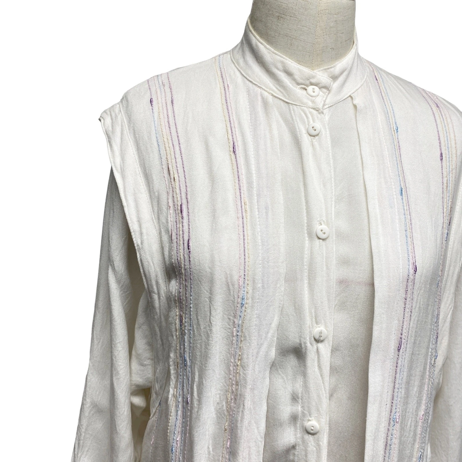 UNDERCOVER Abito camicia gilet vintage Secrets donna taglia 10 Cottagecore con bottoni