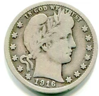 1916-D Silver Barber Quarter !!  Partial Liberty !