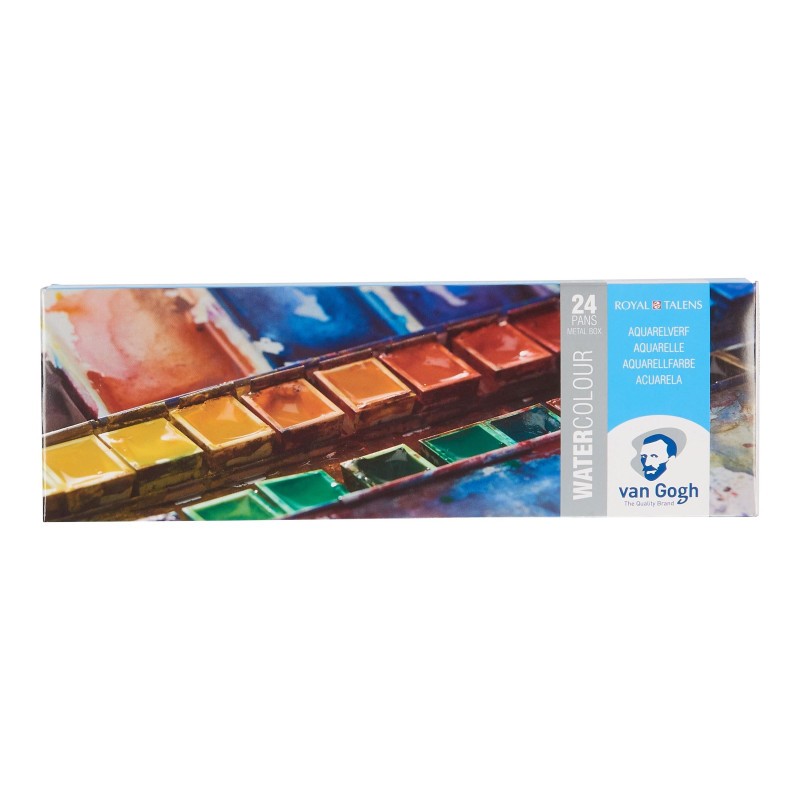 Aquarelle Van Gogh 24 godets boîte métal peinture Royal Talens fine
