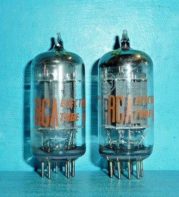 2 RCA 5963 Tubes Gray Plates Halo Getter Closely Matched Tested