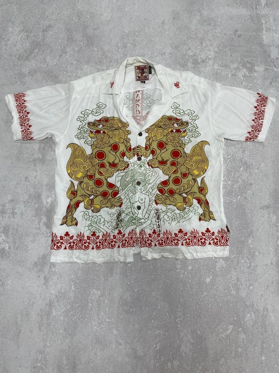 Preços baixos em Mambo manga curta, casual, com Botões Camisas