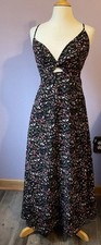 Zaful Floral Maxi Dress Cutout Back Size Small New