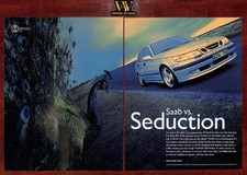 2000 Saab 9-5 Aero Vintage Print Ad 2p - Saab Vs. Seduction - UK Edition