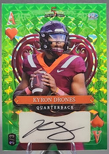 Kyron Drones 3/3 2024 Wild Card Rookie PRC Auto Green Mosaic Virginia Tech SSP