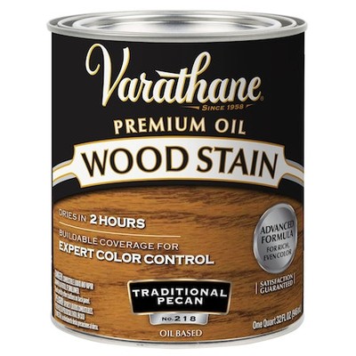 Varathane 211713H Premium Wood Stain, Oil Based, Traditional Pecan, 1 Quart