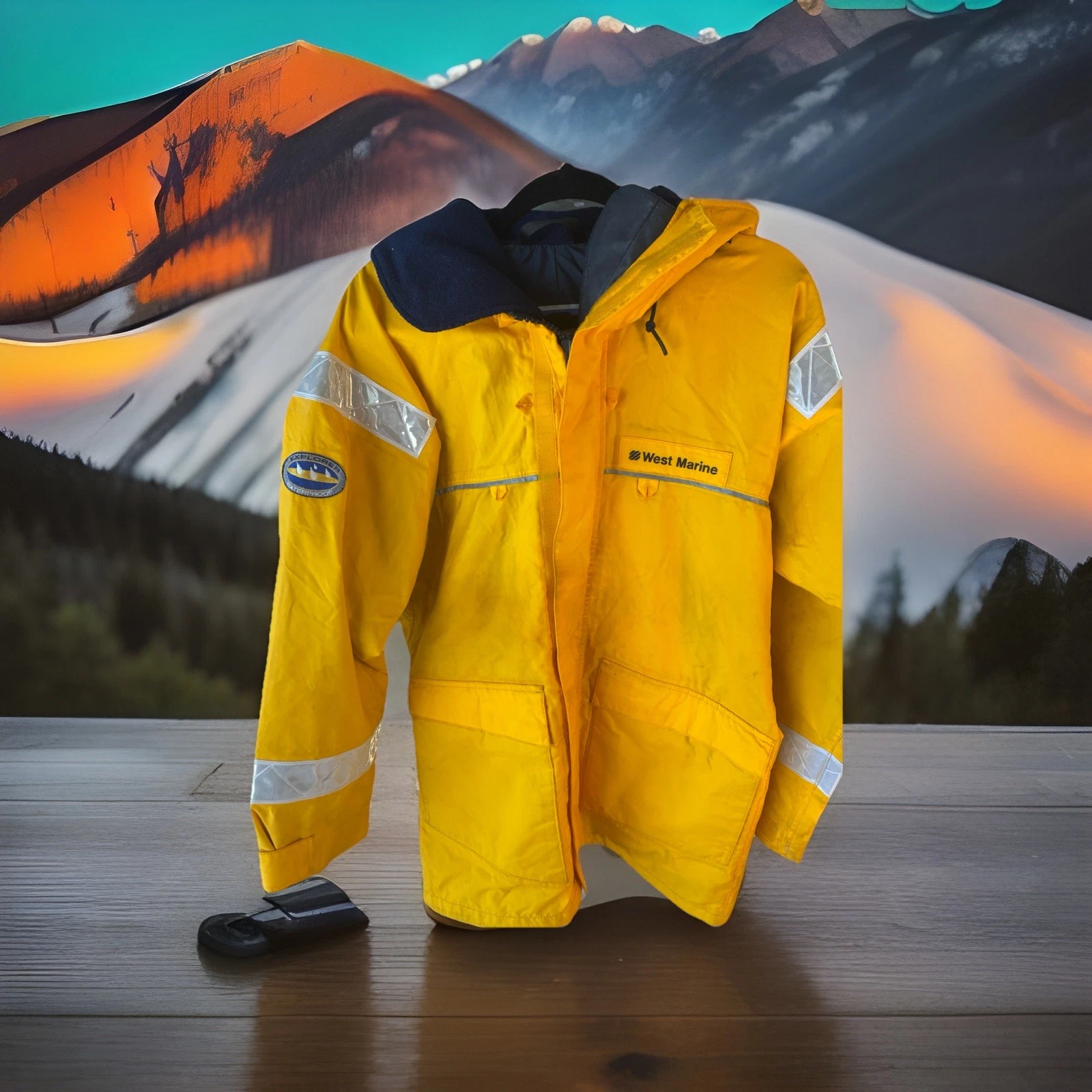 West Marine Jacket Explorer Men’s Small Sailing Boating Waterproof Yellow storm