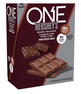   New ONE Bar Hershey's Double Chocolate Flavored Standard Protein Bars 8.48oz