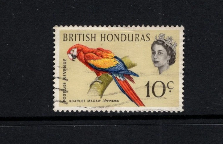 British Honduras 1962 10c Scarlet Macaw Bird FU-3 SG 207 SC 172 | eBay
