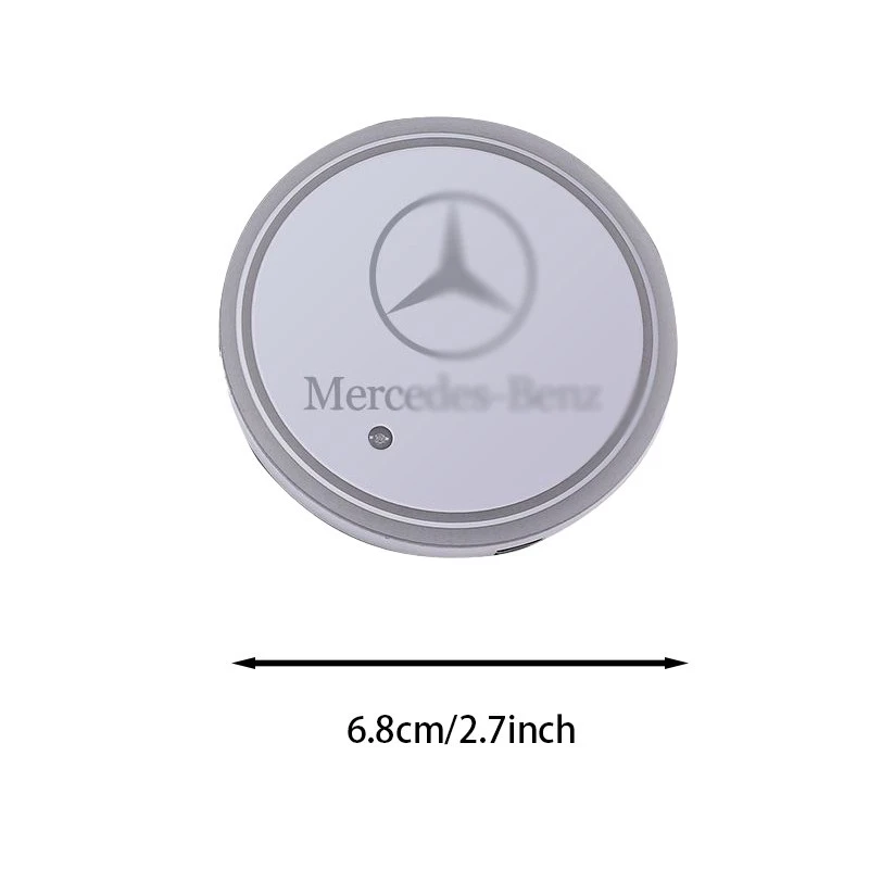 2PCS LED Car Cup Holder Fit Mercedes-Benz Coasterss Luminescent Lights 7 Colors - Image 2 of 4