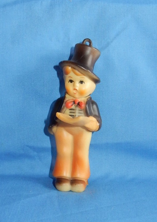 Vintage Kurt Adler Boy Caroling Hummel Like Plastic Christmas Ornament Hong Kong