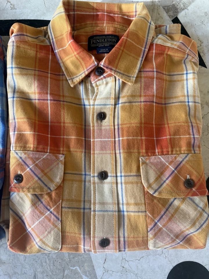 Usados en Excelente Condición 2 Pendleton 100% Algodón CAMISETAS DE TRABAJO MULTICOLOR A CUADROS Camisa Talla L Foto 2 de 4