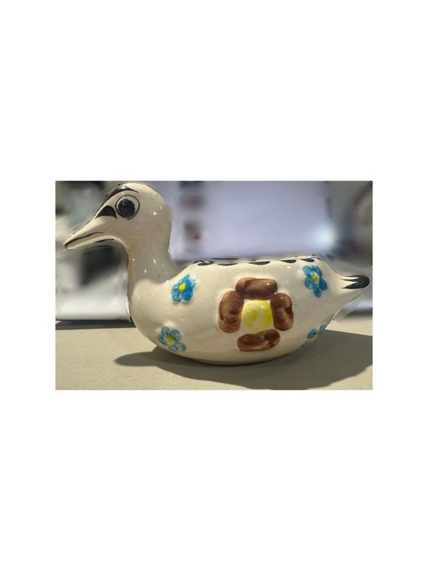 Mexican Art Pottery Duck Bowl Planter Dish 9x5 inces