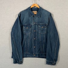 RRL Ralph Lauren Jacket Mens 2XL Fits XL Blue Denim Trucker Double RL
